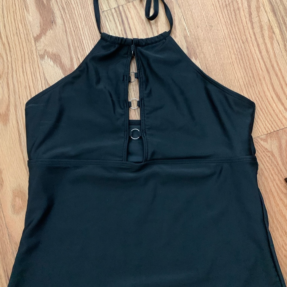 Black Halter Neck Women's Tankini